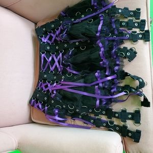 Hellbunny Gothic lace up skirt